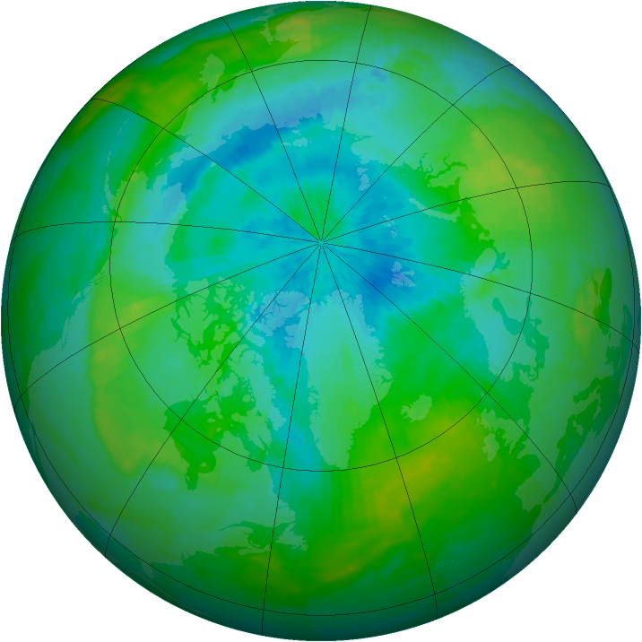 Arctic ozone map for 15 August 2002